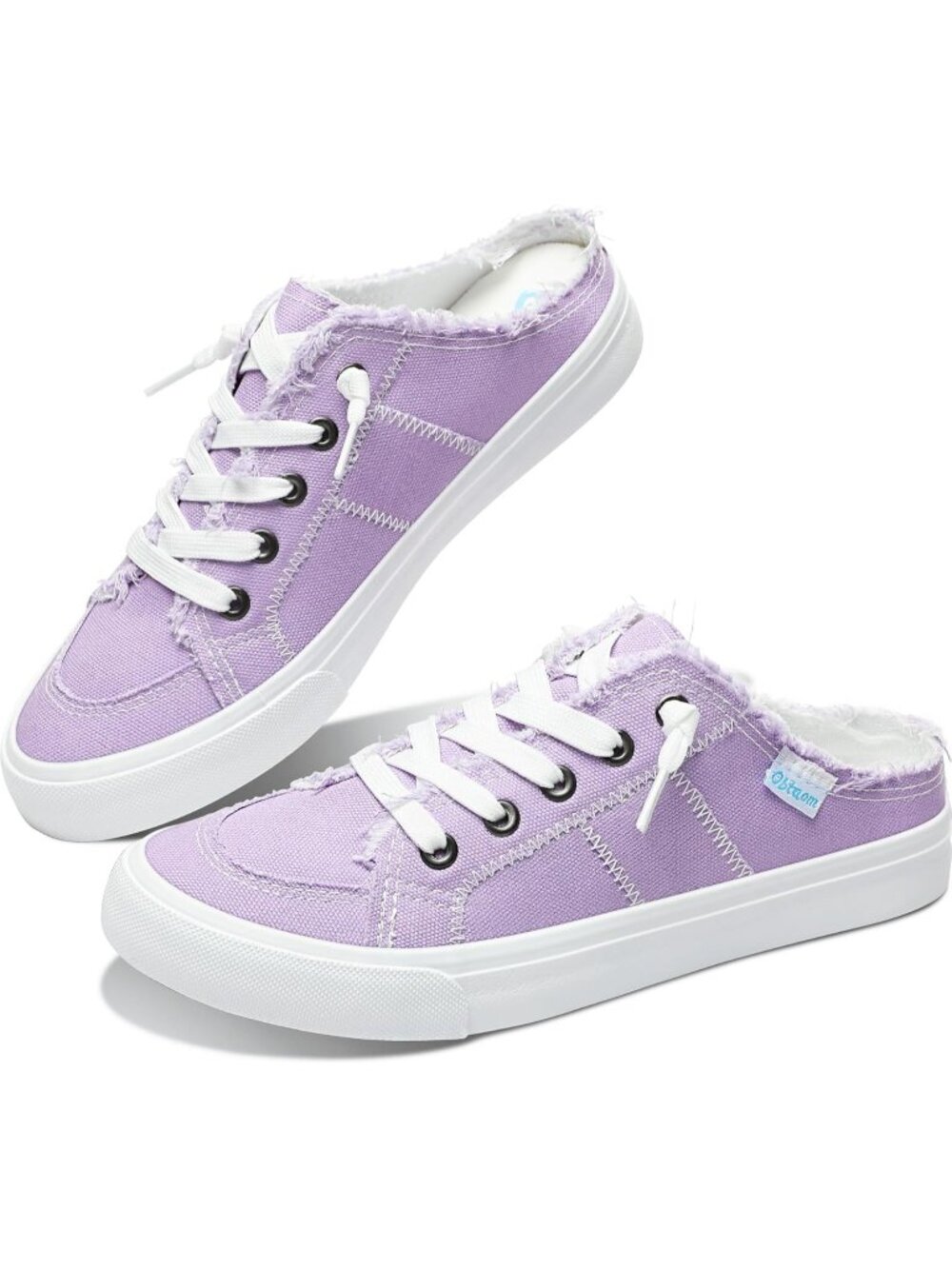 🆕Women's Purpple Canvas Mules Memory Foam Clipper Sneakers Casual Comfortable